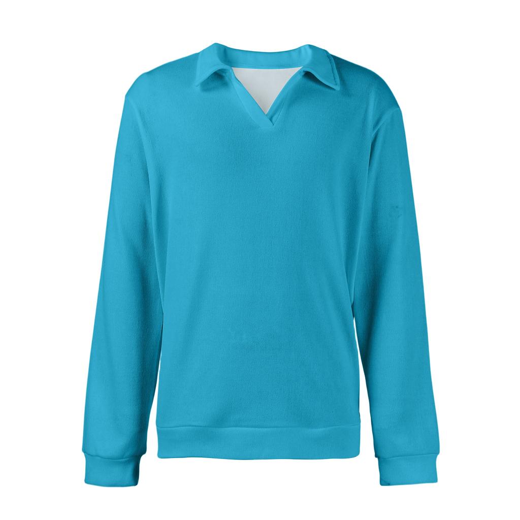 Men's Casual Collared Long-Sleeve Knit Base Layer Top