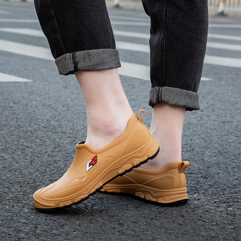 

Низкие дождевые туфли мужские уличные водонепроницаемые туфли нескользящие модные кухонные рабочие туфли для рыбалки автомойки резиновые туфли 44