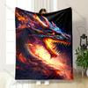 Multiple Sizes Fiery Burning Dragon  Print Blanket Warm Soft Suitable for All Seasons for Home Sofa Travel Camping Picnics RV