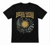 Sun Graphic Tee Floral Boho Sun Inspired Unisex Black T-shirt