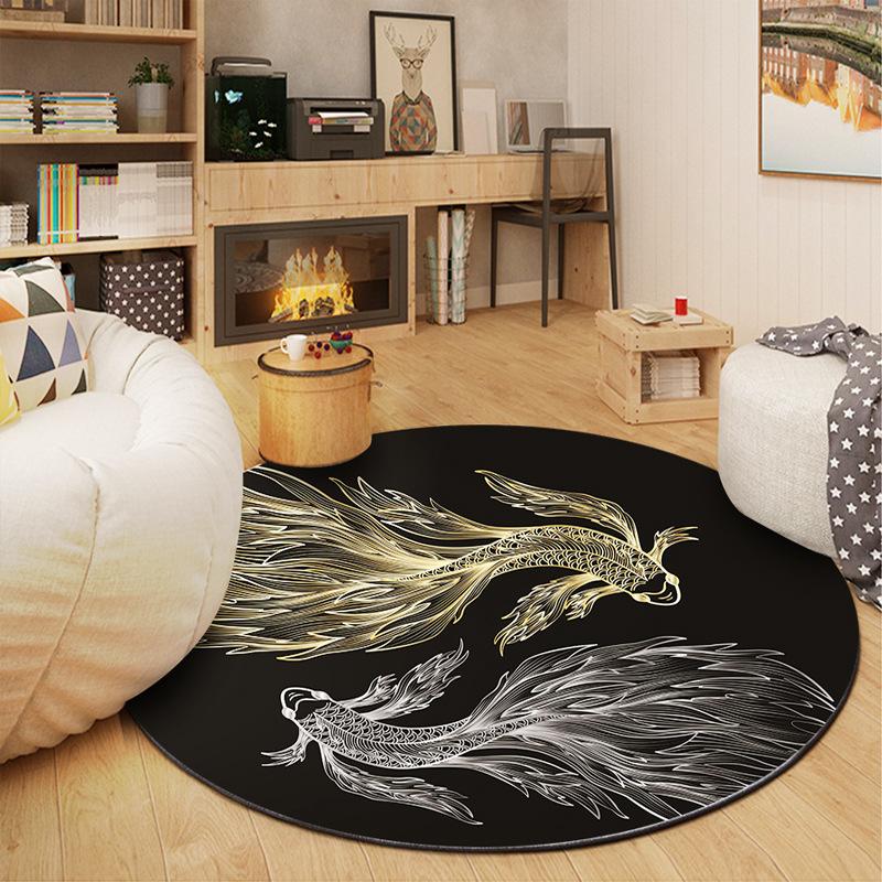 Round Carpet Simple Geometry Living Room Coffee Table Carpet Bedroom Bedside Computer Rocking Chair Mat