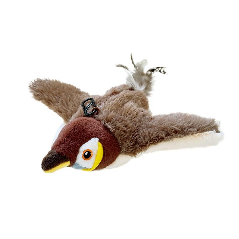 Hot Cat Interactive Toys Catnip Electric Pat Bird Dog Cats Touch-Activated Squeaky Plush Toy Pet USB Rechargeable Cat Toy