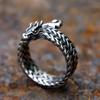 NEW Men's 316L Stainless Steel Rings Vintage Viking Dragon Head Animal Ring Odin Amulet Jewelry for Gift Free Shipping