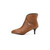 Spring Brown Black Women Ankle Boots Pointed Toe High Heel Small Big Size 32 45