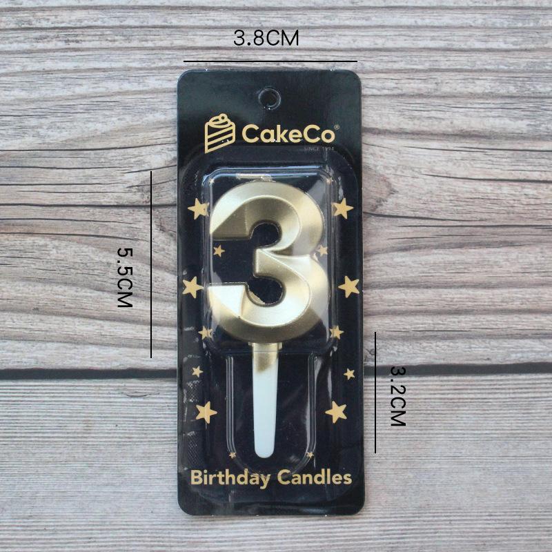 New Creative Birthday Cake Party Birthday Decoration Three-dimensional Golden Diamond Large Number Candle