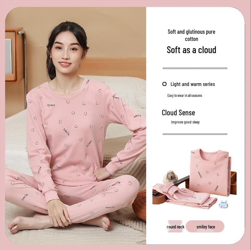 Termounderställ för barn: Bomullsunderställspyjamas för pojkar och flickor för höst och vinter