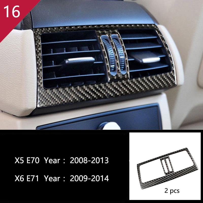 AAACH1 For BMW X5 X6 E70 E71 Accessories Car Interior Air Conditioning CD Console Panel Cover Decoration Trim Carbon Fiber Car Styling