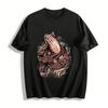 Pray Hard Vintage Praying Hands Graphic Casual Tee Pure Cotton T-shirt