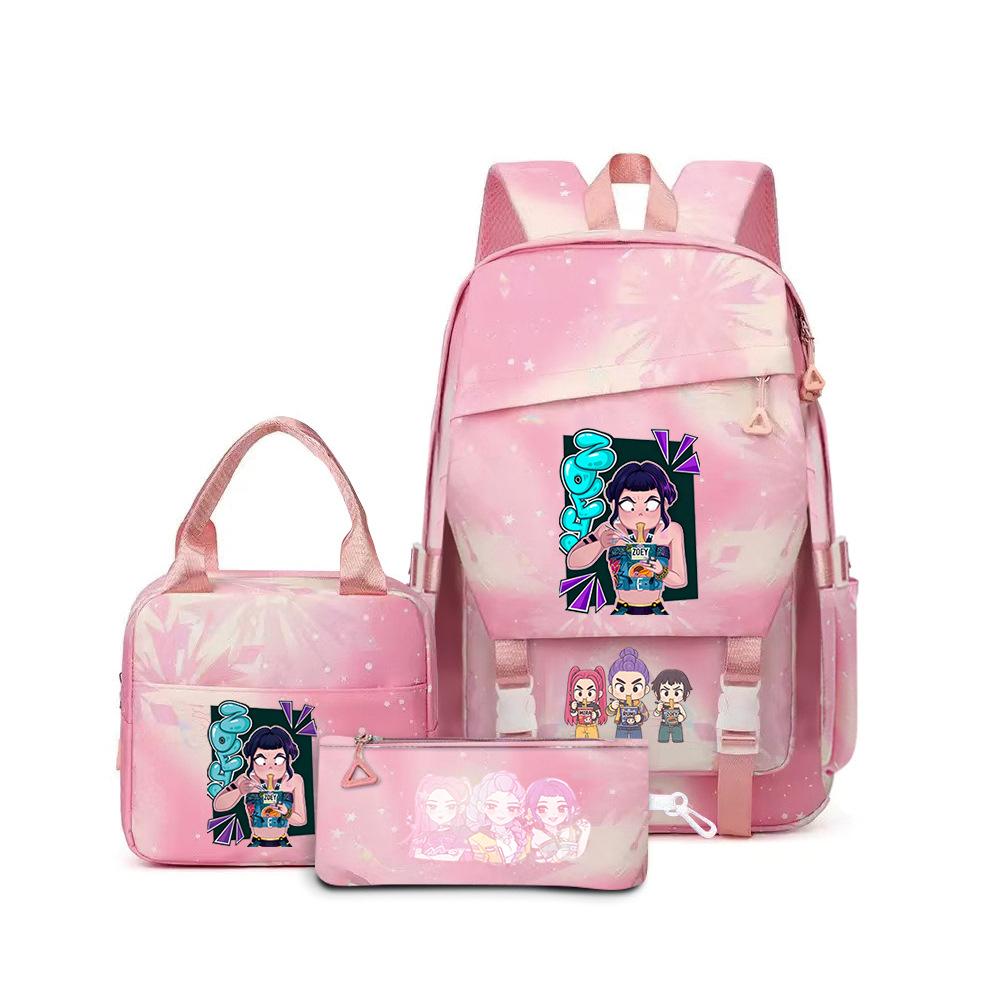 Witch Hunters Three-Piece Backpack Kpop Demon Unters Printed Backpack Lunch Bag