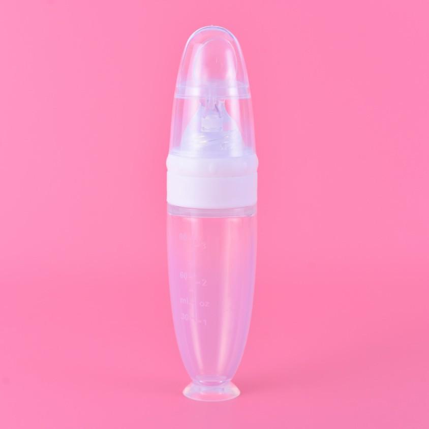 2025 New 1 Pcs Baby Rice Paste Bottle Baby Silicone Milk Bottle Feeding Spoon For Baby Silicone Squeeze Spoon Rice Paste Bottle
