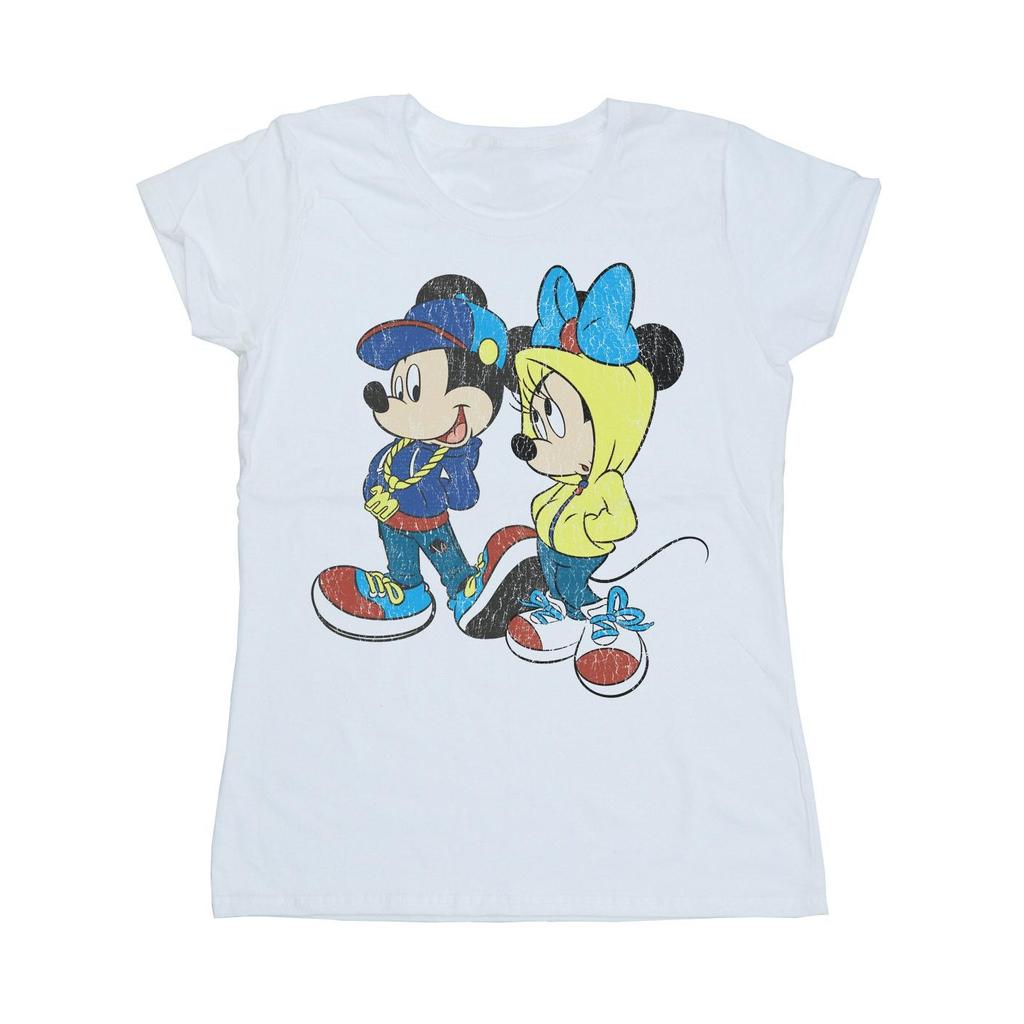 Disney Womens/Ladies Mickey And Minnie Mouse Pose Cotton T-Shirt