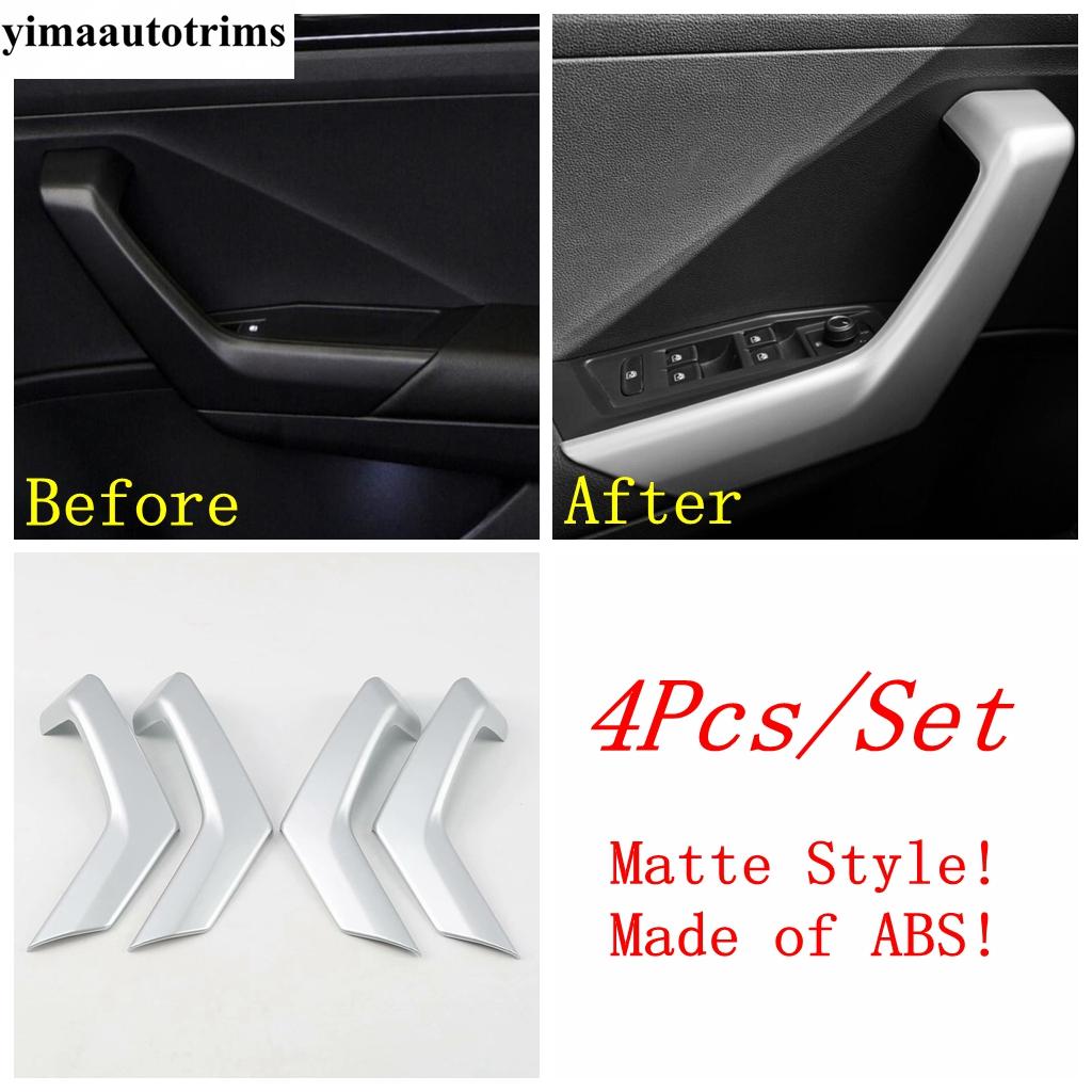Car Inner Door Armrest Handle Molding Strip Cover Trim Carbon Fiber Interior Accessories For Volkswagen T-Roc T Roc 2018 - 2025