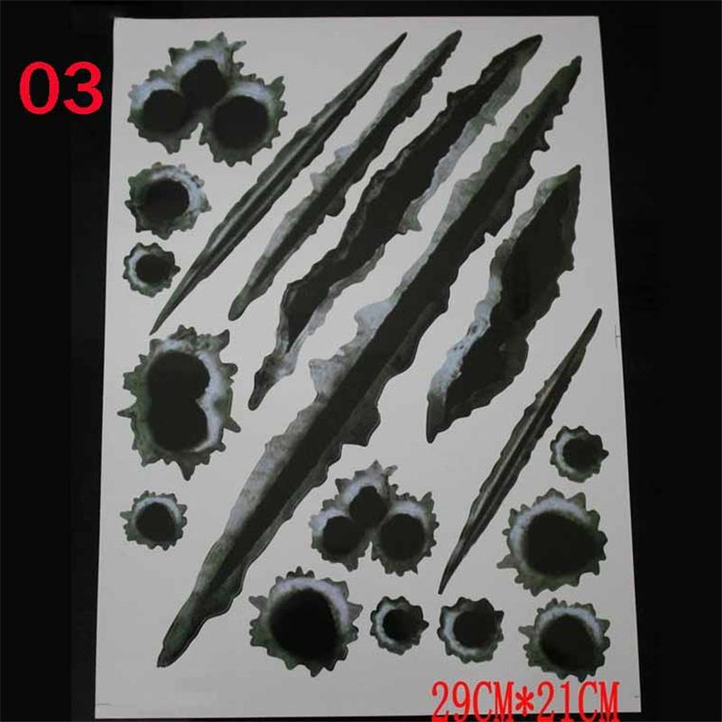 

A4 Oversize 3D Simulation Bullet Hole Scratch Personalized Car Sticker Auto Motorcycle Waterproof Decoration Sticker 03