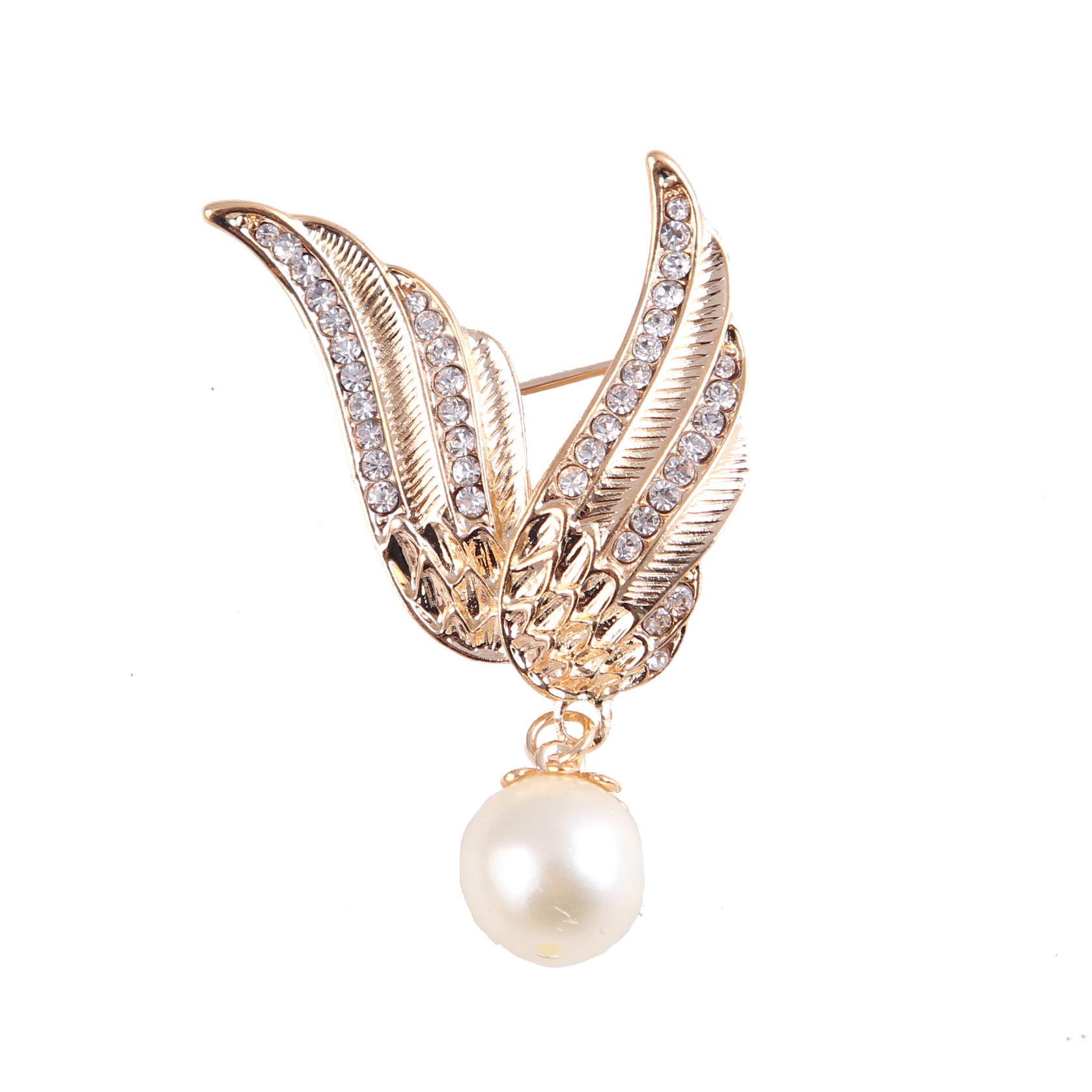 

Pearl Wings Brooch Vintage Unisex Accessory Ethnic Style Exquisite Hypoallergenic Luxury Enamel Long-lasting Color Gift