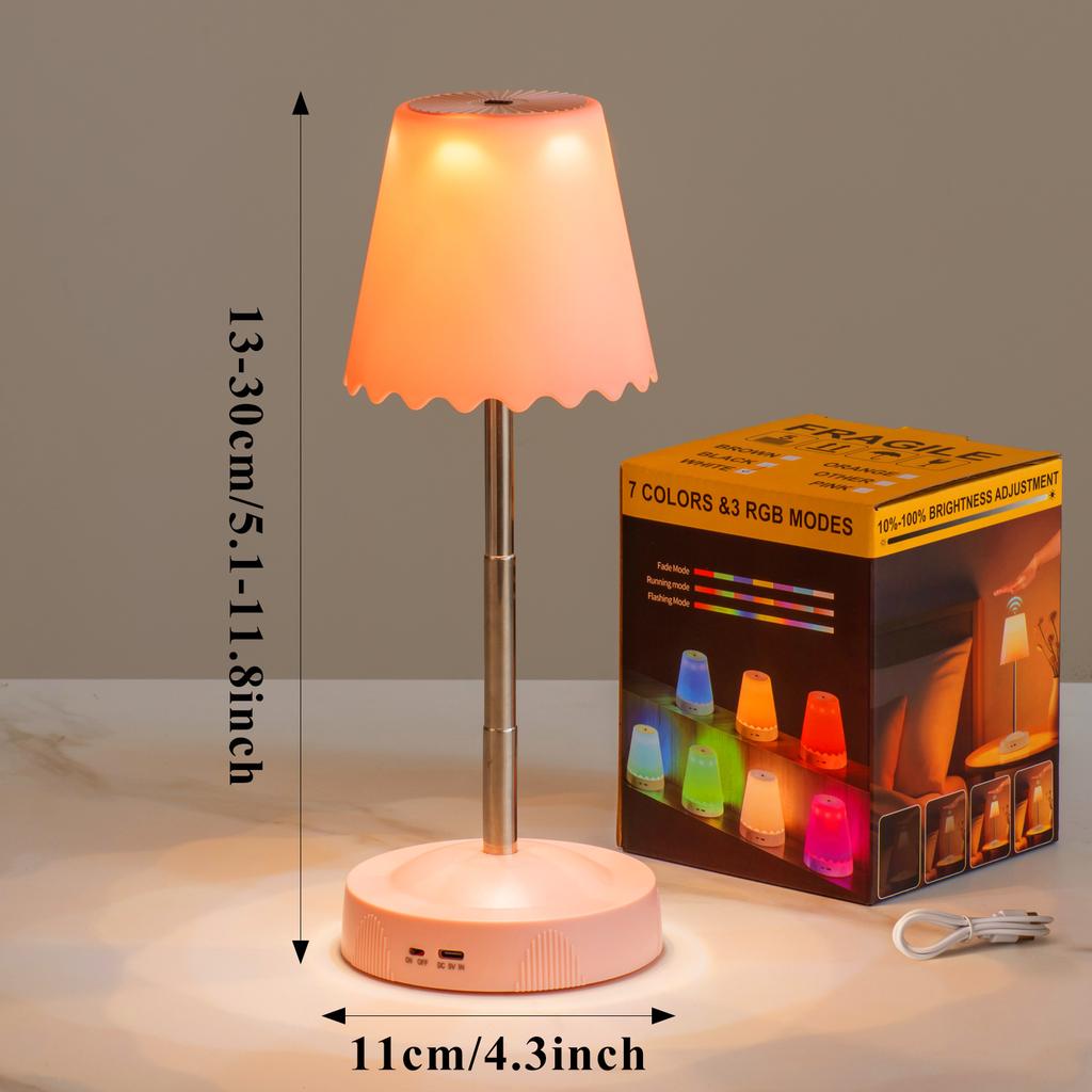 Rechargeable Desk Lamp Smart Cordless Adjustable Height Ambient Light Battery Powered Table Lamp for Bedroom Restaurant