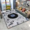 Alfombra de Vinilo con Notas Musicales Negras Vintage para Decoración de Sala de Estar Dormitorio Alfombras de Área Cocina Felpudos Antideslizantes Alfombra Regalo de Cumpleaños
