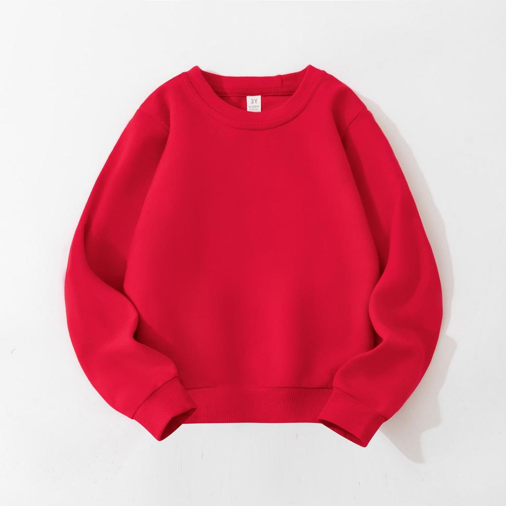 Customizable Kids' Solid Color Sweatshirt - Autumn Style Loopback Baby & Children's Wear