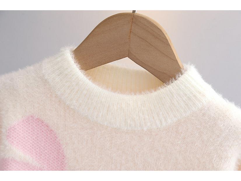 Girls' Mink Velvet Knitted Pullover Sweater - Thickened and Fashionable for Autumn/Winter