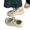 All-inclusive velvet Birkenstocks New autumn and winter bow fluffy shoes cotton shoes