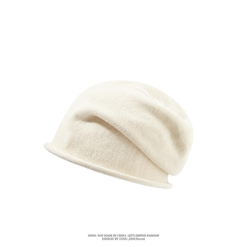 Ju Jingyi cold hat winter women's big head circumference stacking hat knitted autumn and winter hat thin outdoor