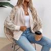 Autumn and Winter New Elegant Women's Lace Splicing Long Sleeve Baseball Collar Jacket Top Coat