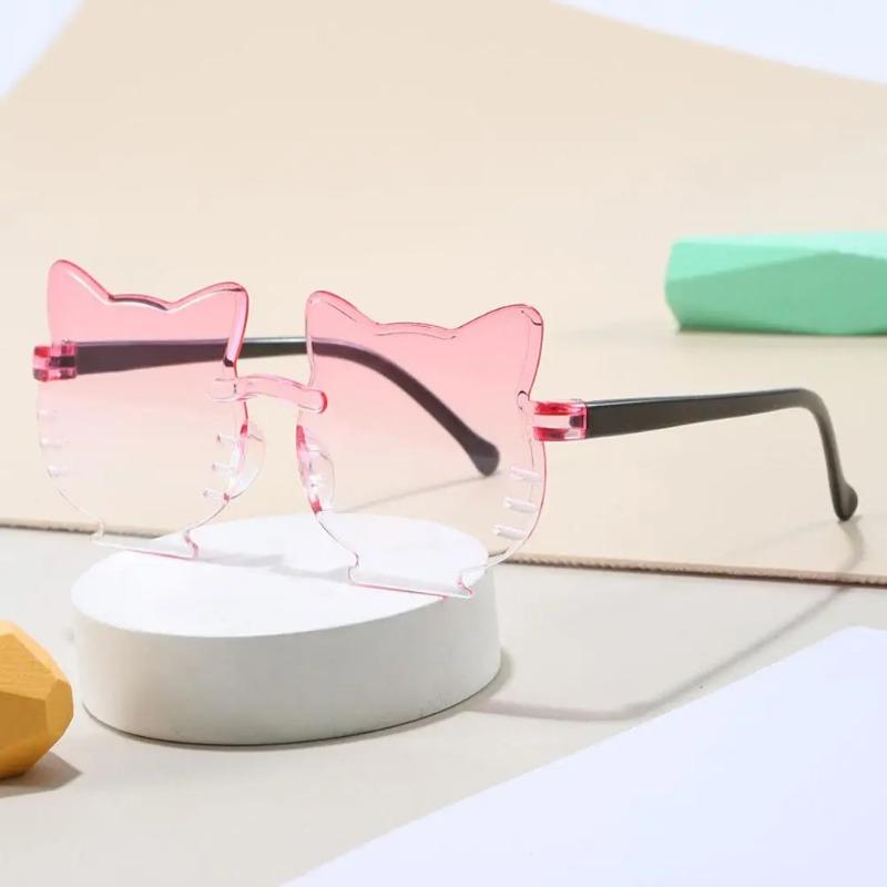 Summer Kids Cute Rimless Sunglasses Girl Boys Korean Cartoon Gradient Children Baby Outdoor Anti-UV Sun Protection Glasses