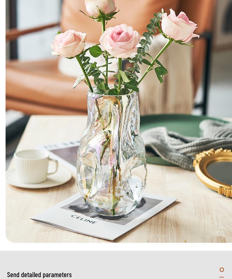 Nordic Style Irregular Glass Vase for Desktop Hydroponics