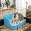 Potty Trainer Rabbit Litter Box Detachable Grids Small Animal Litter Pan  for Cage Use