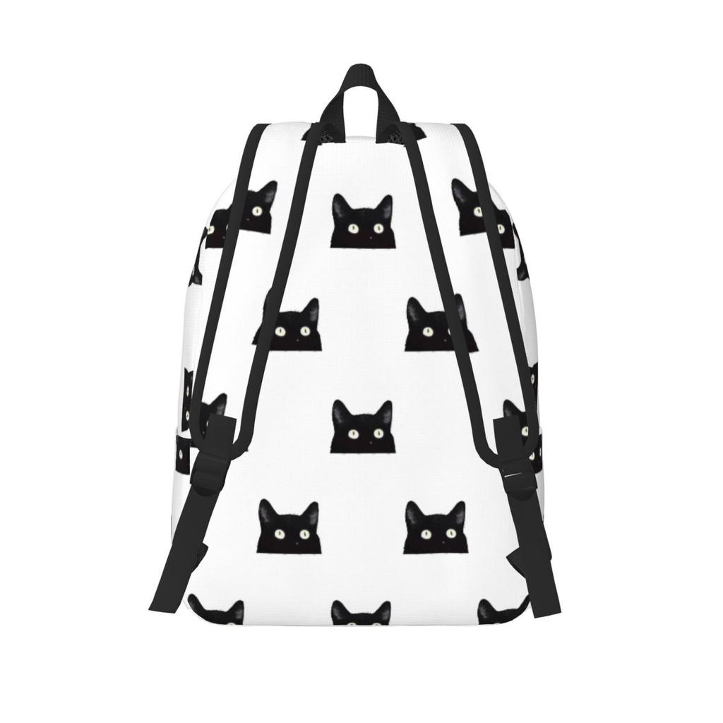 Black Cat Peeking Up Backpack Hot Sale Daypack Large Capacity Kids BookBag School Bag Shoulder Bags for Men Women