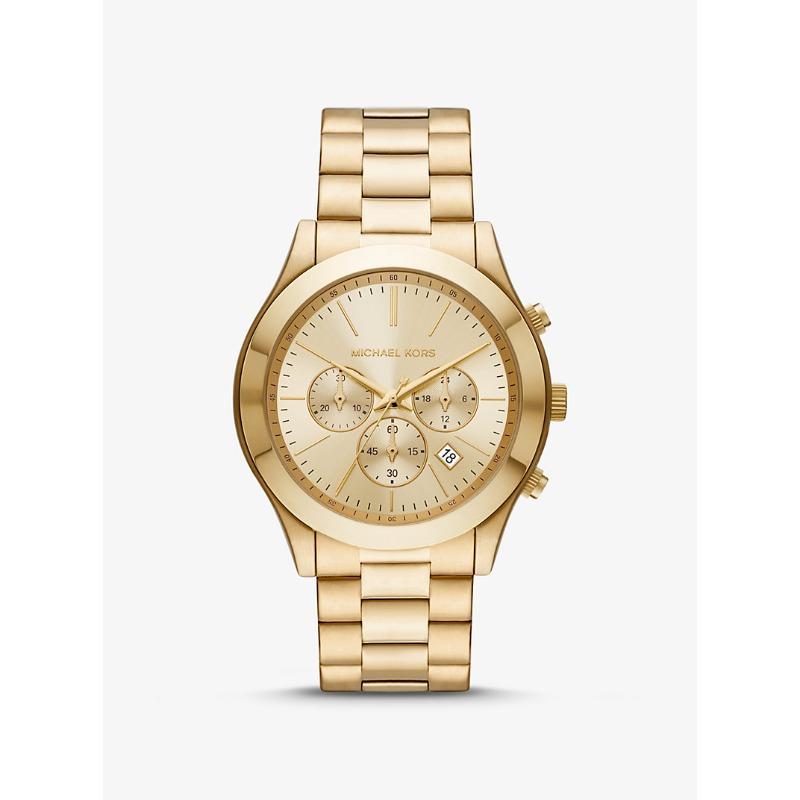 Мужские часы Michael Kors Oversized Slim Runway с золотистым покрытием MK8909 золотой