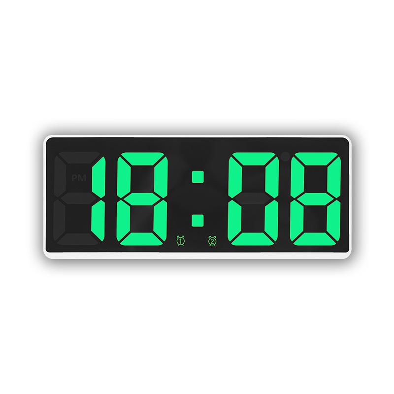 Minimalist Dual Alarm LED Clock - Large Screen Digital Bedroom Bedside Korean Style (6628)
