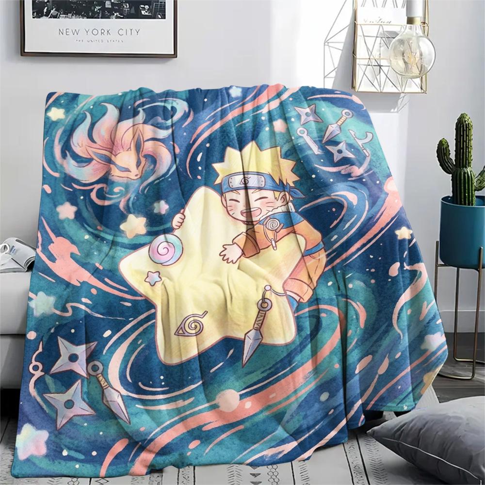 Naruto Flannel Blanket Warm Comfortable Print Pattern for Sofa Bed Chair Indoor Travel.-TING