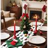 3 PCS Christmas Table Runner Plastic 14 X 108 Gingham Tree Table Runner for Christmas Winter Holiday Kitchen Dining Tabletop Centerpiece Decorations