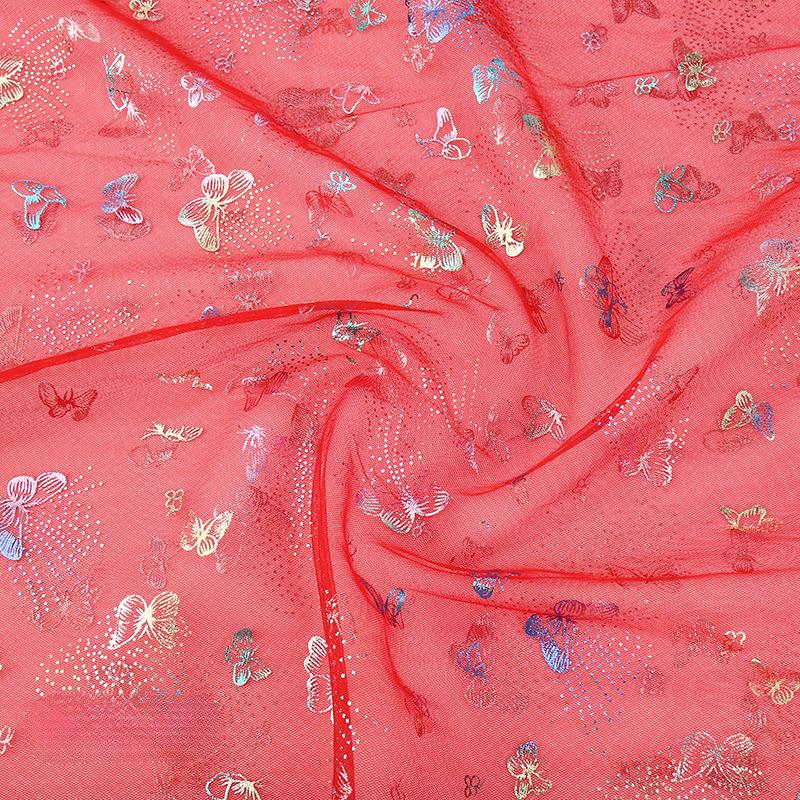 100x150cm Fancy Feather Butterfly Gauze Wedding Dress Shampooy Skirt Gauze Stage Costume Fabric Background Decorative Foil Gauze