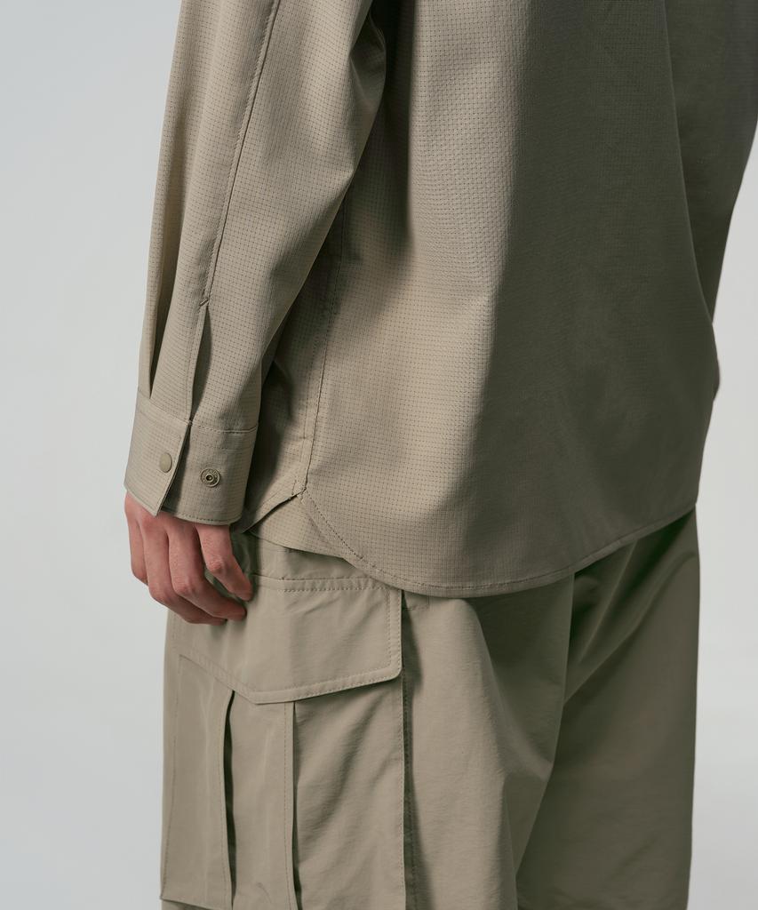 MUSINSA STANDARD [City Leisure] Airy Dot Utility Shirt [Grayish Beige]