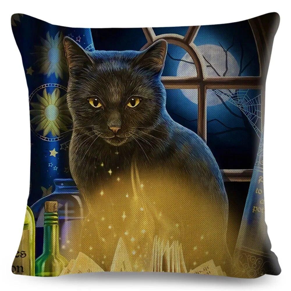 Pet Cartoon Animal Pillowcase Cute Watercolor Cat Cushion Cover Decor Sofa Home Car Children's Room Pillowcase