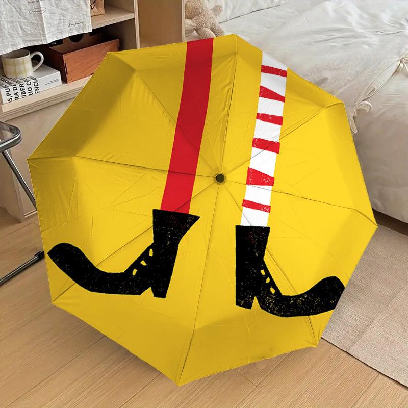 1pc Pippi Longstocking Automatic Folding Umbrella, Portable Collapsible Design, Casual Outdoor Accessory L1127098