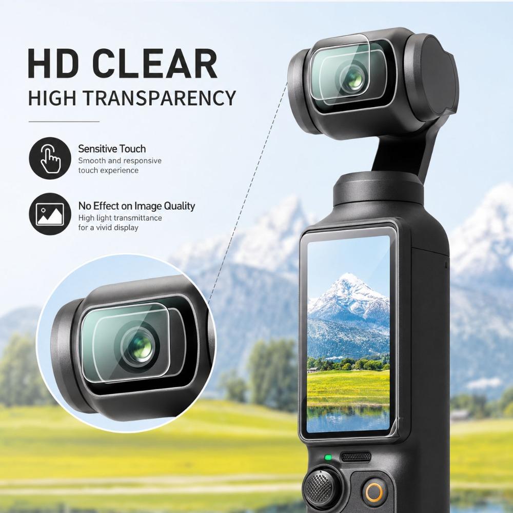 10PCS HD Anti Scratch Tempered Glass Screen & Lens Protector Films For DJI OSMO Pocket 3 4 Gimbal Camera Protective Accessories