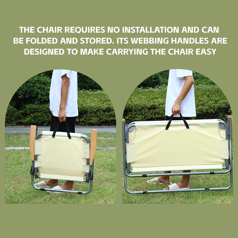 Outdoor Camping Folding Double Chair Portable Camping Beach Recliner Chair with Cushion