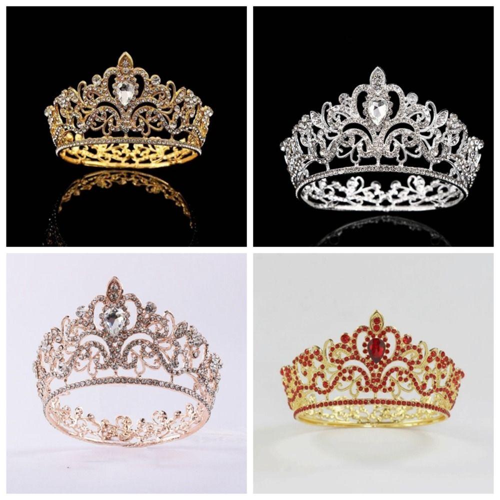 Shiny Queen Tiara Crown Vintage Ancient Greece Tiara Baroque Crown  Hair Jewelry Accessories