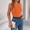 Damen T-Shirt mit V-Ausschnitt, ärmellos, einfarbig, für Damen, T-Shirt, Street-Strickmode