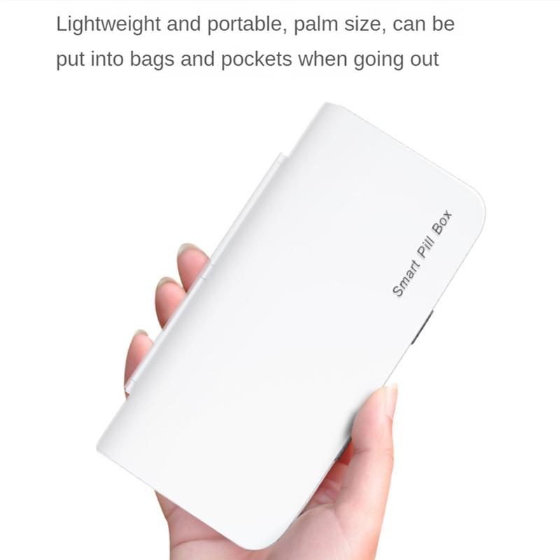 Pill Box Smart Electronic Medicine Pill Box Time Capsule Weekly Pill Box Health Travel Health Care,White+Black Easy To Use