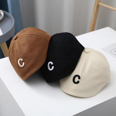 C-Bog Broderet Baret Hat til Baby Ensfarvet Hip Hop Lille Barn Kunstner Maler Kasket Forår Sommer Bomuld Børn Nyhedsdrengskasketter