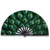 Elegant Flowers Handheld Fan Peacock Tail Pattern Silk Folding Fan Dance Fan  Outdoor Travel