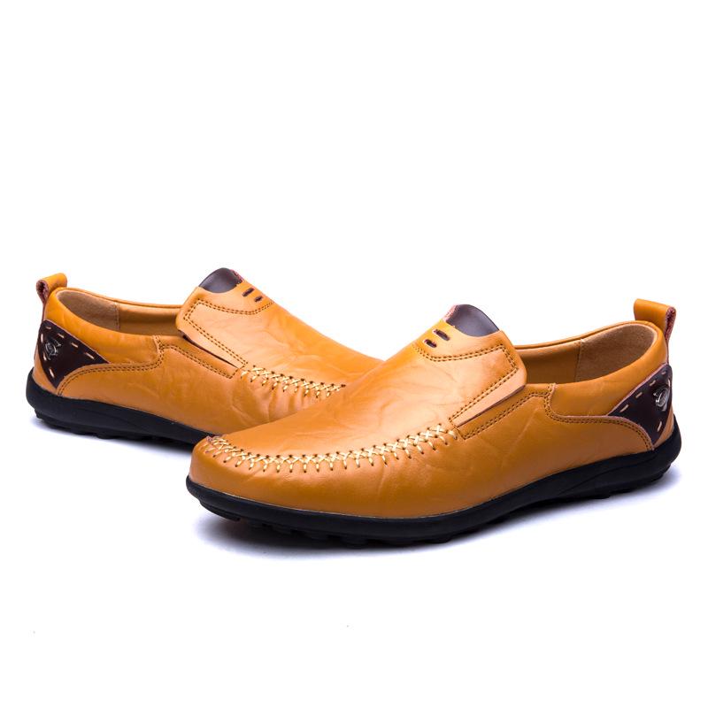Men's Soft Sole Leather Slip-On British Style Driving Shoes, Big Size, Trendy & Versatile.