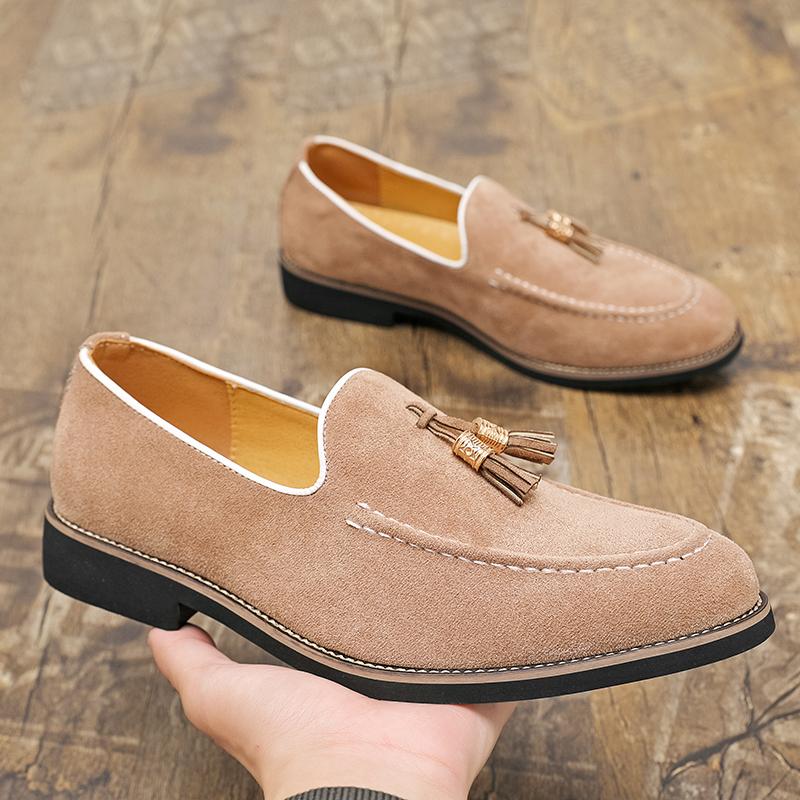 Fashion Fashion New Slip On Tassels Loafers New Men's Suede Patent Leather Shoes Designer Formal Wedding Dress Homecoming Footwear