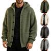Men's Hooded Cardigan Knit Sweater Loose Fit Warm Casual with Large Pockets for Fall Winter