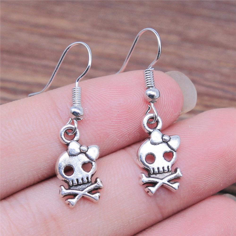 

Trendy Initial Halloween-Themed Drop Earrings Various Styles Fun Layering Gift for Mom A18-1pair-16x9mm