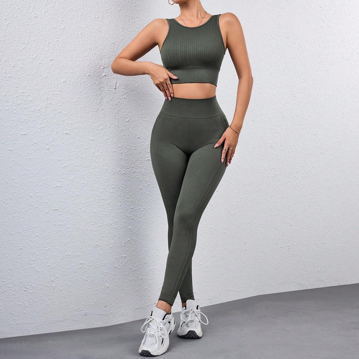 

Бесшовные спортивные леггинсы с высокой талией: Дышащие, Быстросохнущие, Эластичные Фитнес-йога брюки Small армия зеленый