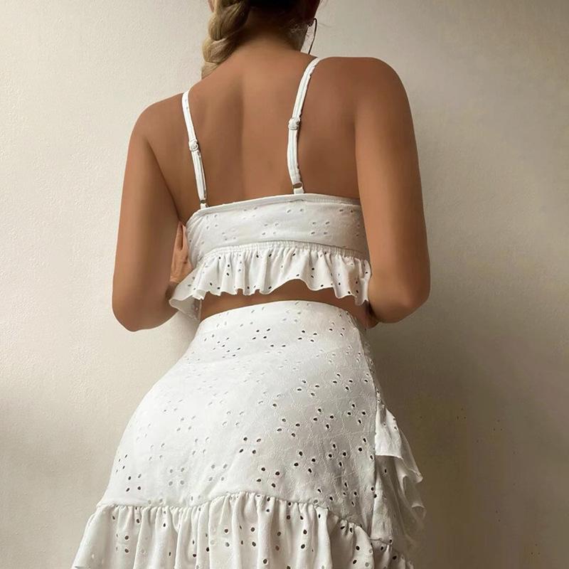 Evropské a americké letní plážové šaty Bikini třídílný set: Konzervativní dámské plavky